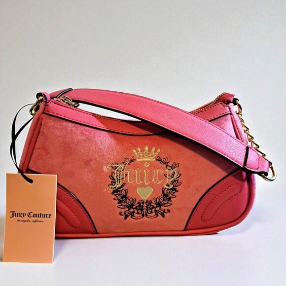 Juicy Couture Handbags - Juicy Couture Free Love Heritage Shoulder Bag Hot Pink NWT